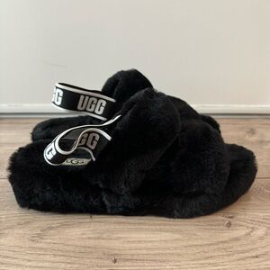 UGG Oh yeah double strap flat sandals - black size 9 never worn